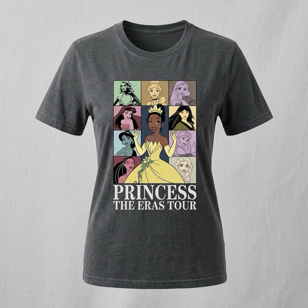 Comfort Colors Disney Princess The Eras Tour Shirt Gray Short Sleeve Mens L